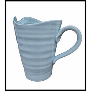 Sophie Conran X Portmeirion Ringed Pottery Open Spout Ceramic Pitcher Celadon